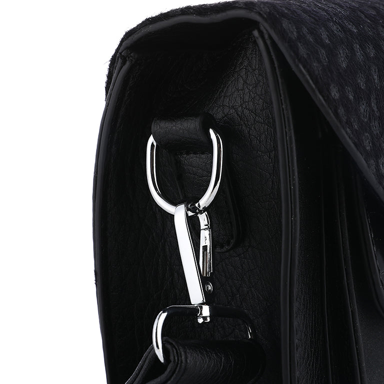 tas dierenprint zwart - detail sluiting