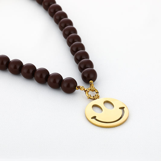 Happy ketting - donker bruin