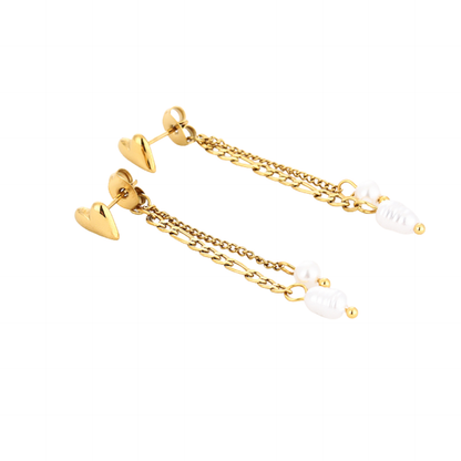Pearl drop oorbellen
