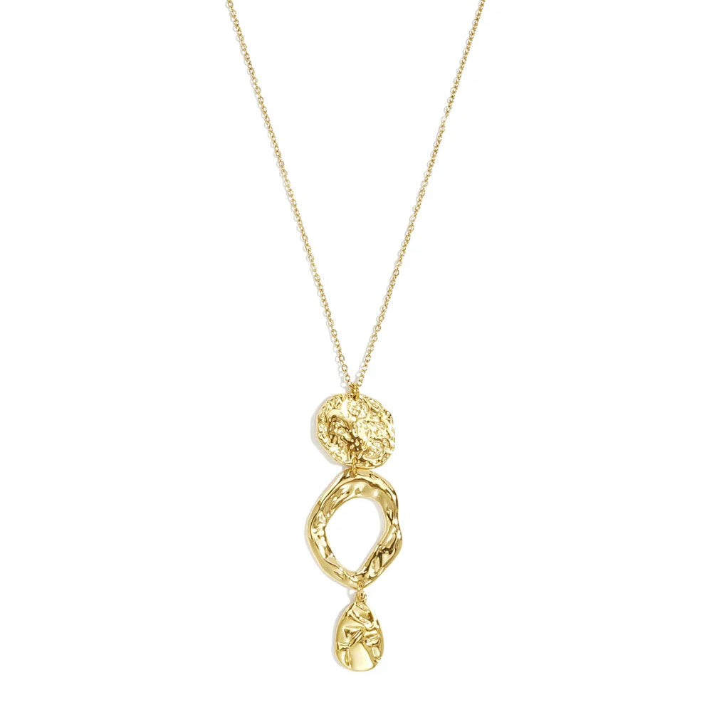 Ketting Feline goudkleur organische vorm witte achtergrond