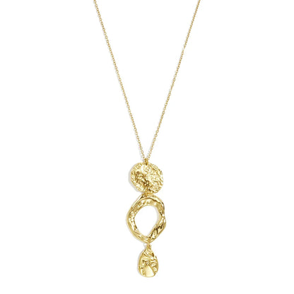 Ketting Feline goudkleur organische vorm witte achtergrond