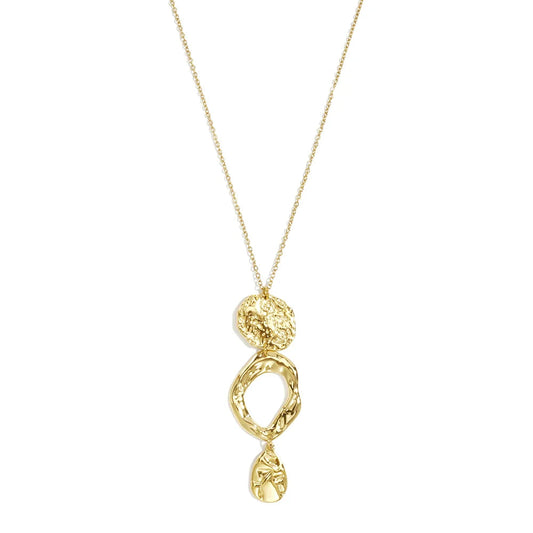 Ketting Feline goudkleur organische vorm witte achtergrond