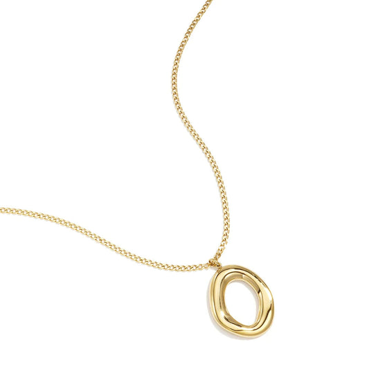 Gouden ketting met circel bedel stainless steel