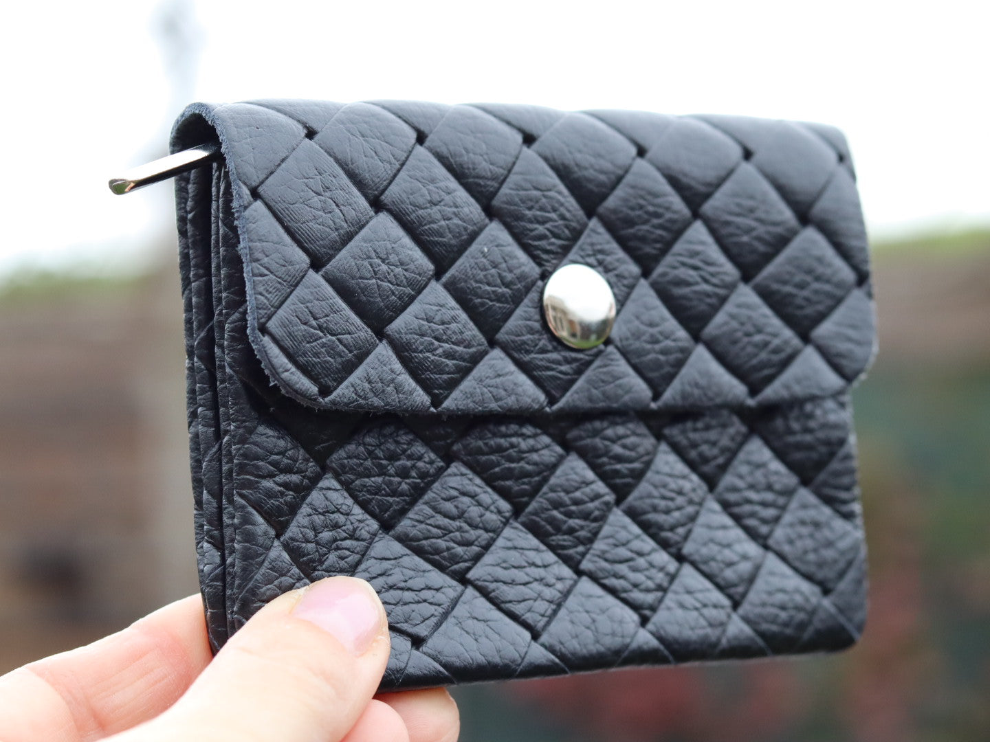 Holly Leren Portemonnee - Compact 8x10,5cm kleur zwart