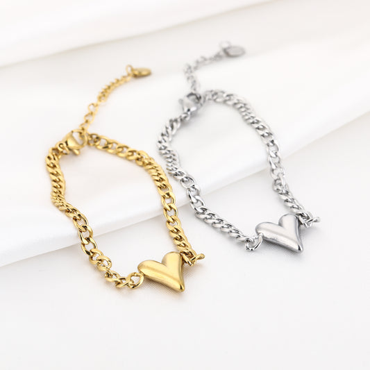 Heartbeat armband - goud/zilver