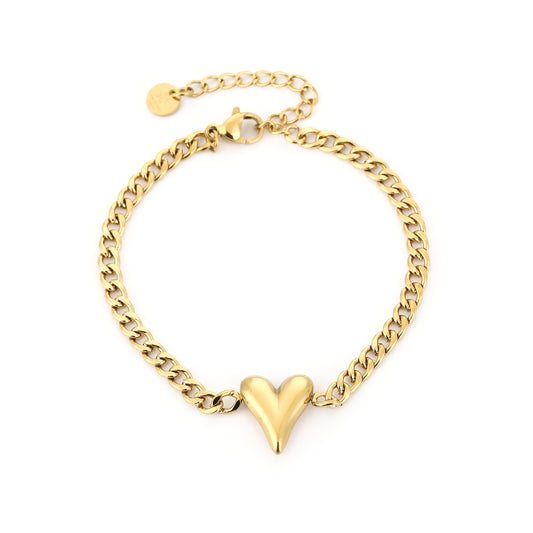 Heartbeat armband - goud/zilver