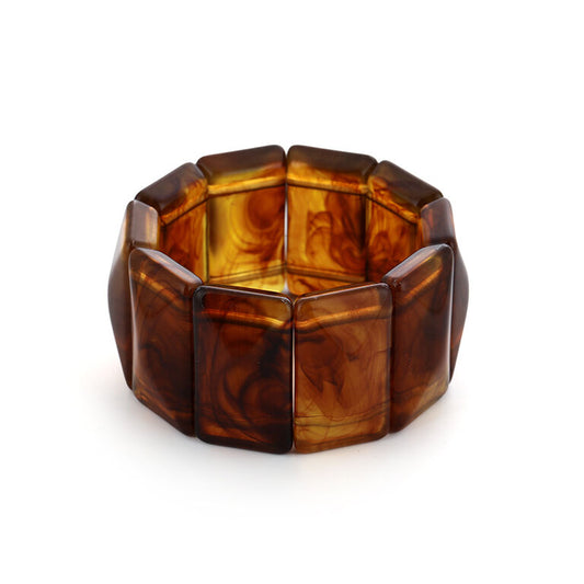 Ruby bruine statement armband, brede armband in de kleur bruin