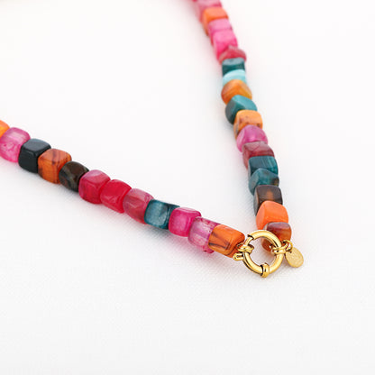 Kralenketting met gemixte stenen - in diverse kleuren verkrijgbaar