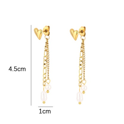 Pearl drop oorbellen