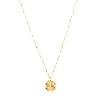Klavertje ketting goud stainless steel