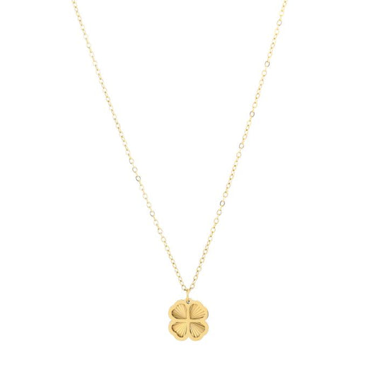 Klavertje ketting goud stainless steel