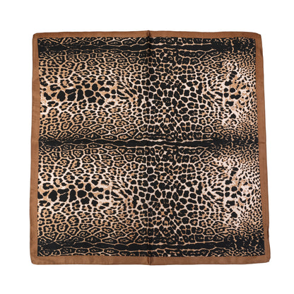 Leopard Luxe modesjaaltje 70x70cm bruin zwart leopard print