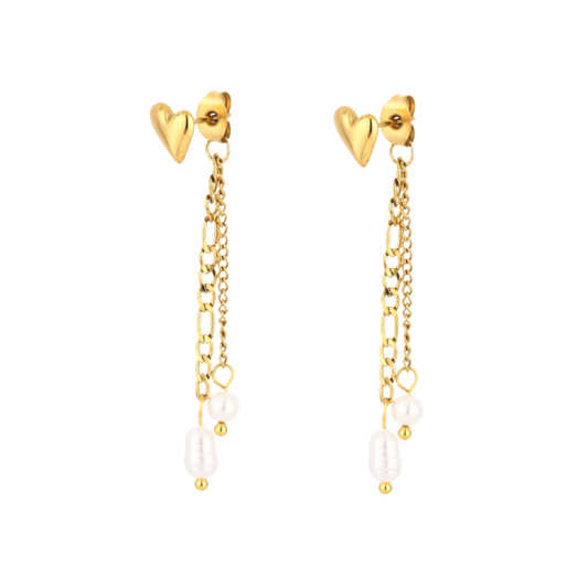 Pearl drop oorbellen