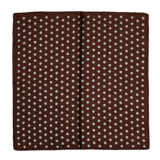 bruin sjaaltje 70*70cm met stippen witte achtergrond