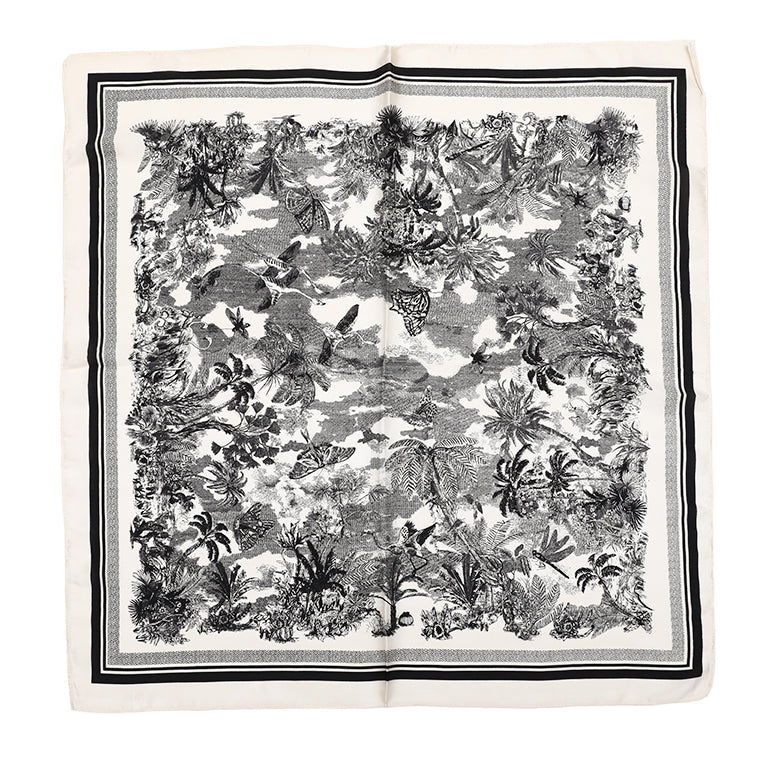 Midnight Tropic sjaaltje zwart - 70x70