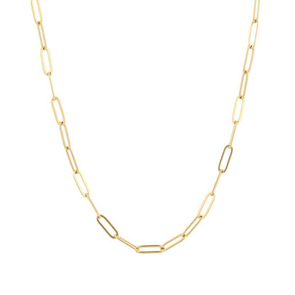 Schakelketting basis in goud op witte achtergrond stainless steel
