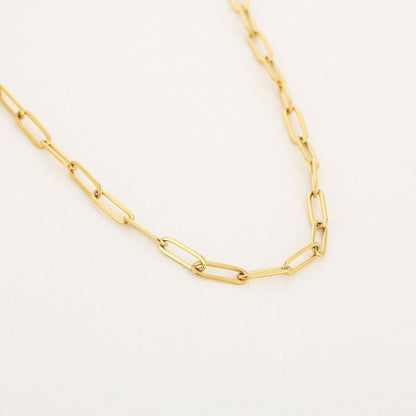 Schakelketting basis in goud op witte achtergrond stainless steel
